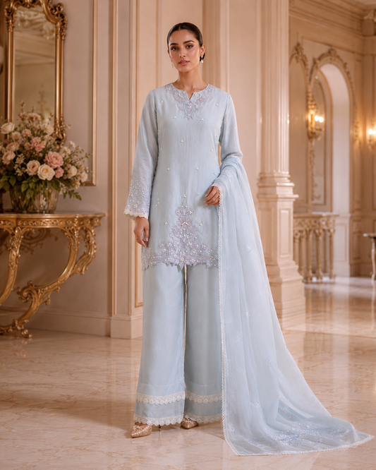 Aqua Bloom Crepe Set