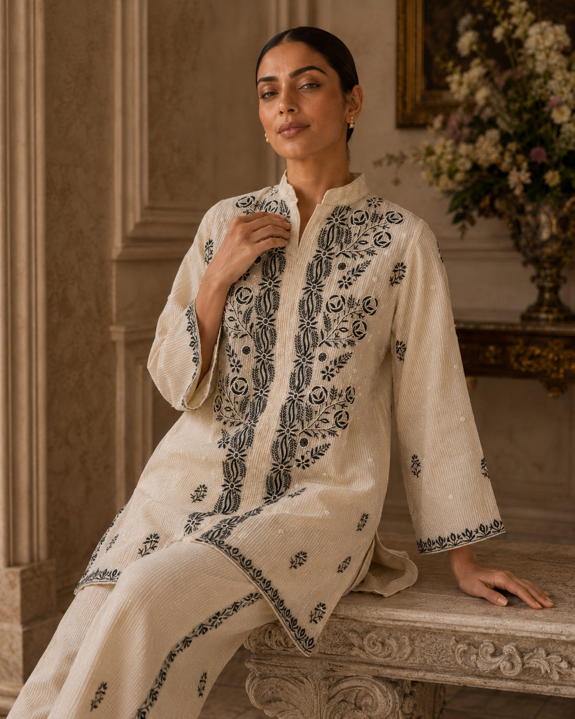 Noor Tissue Chikankari Set