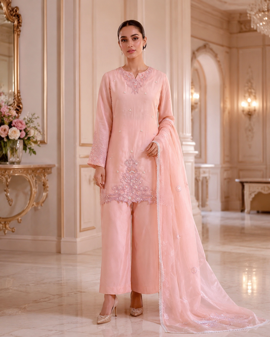 Peach Bloom Crepe Set