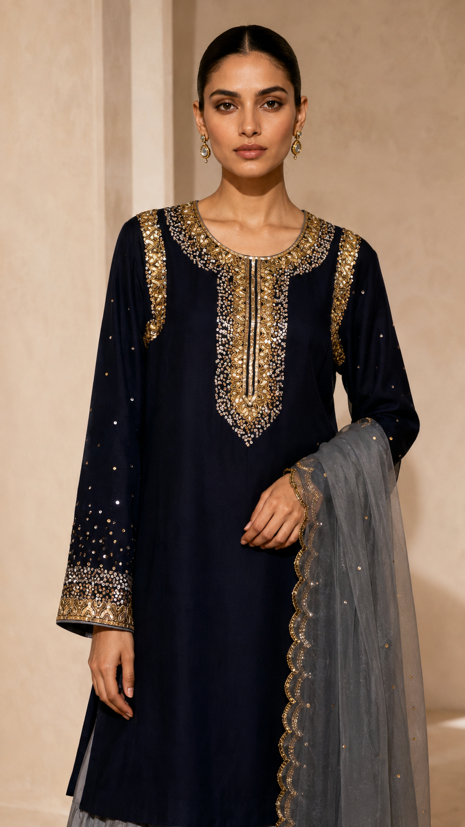 Midnight Slate Sequin Co-ord Set
