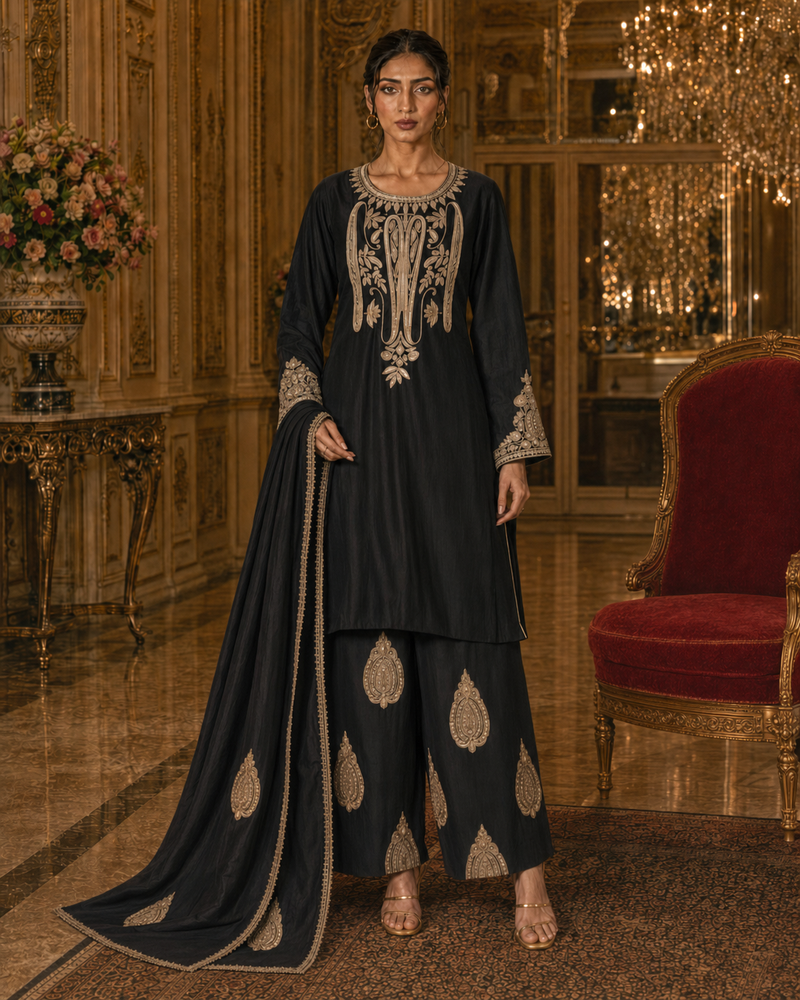 Siyah Tilla Set