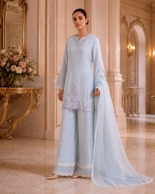 Aqua Bloom Crepe Set