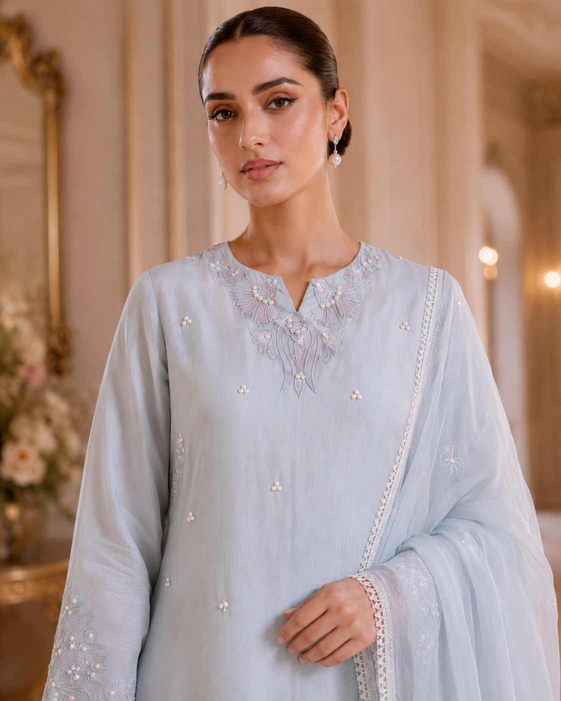 Aqua Bloom Crepe Set