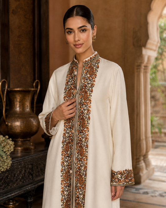 Ivory Aari Jacket Set