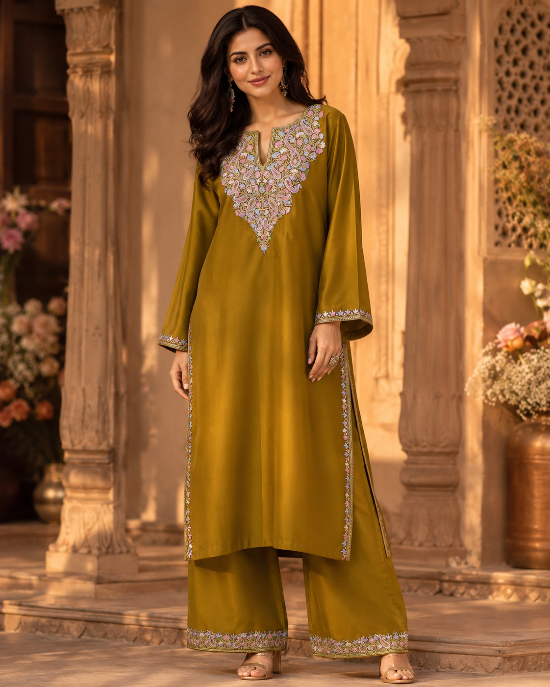 Saffron Aari Cotton Set