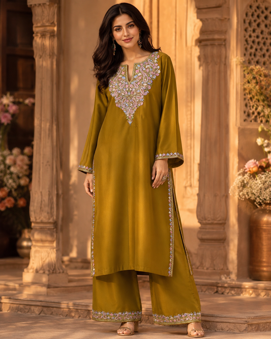 Saffron Aari Cotton Set