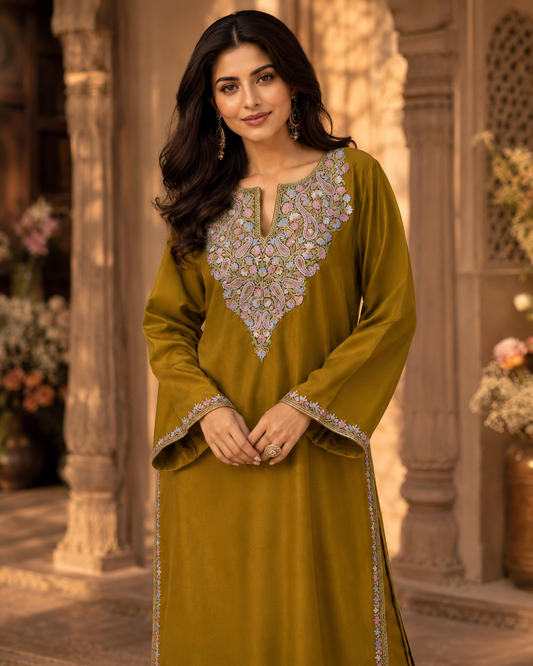 Saffron Aari Cotton Set