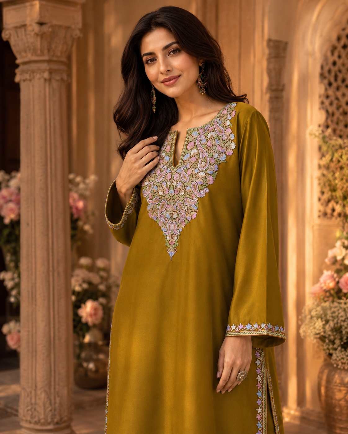 Saffron Aari Cotton Set