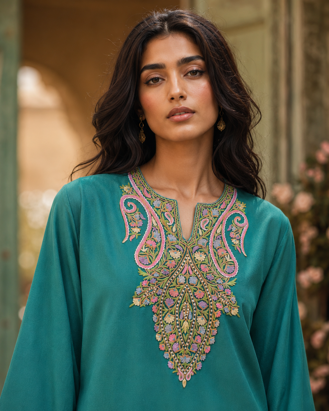 Teal Aari Cotton Set
