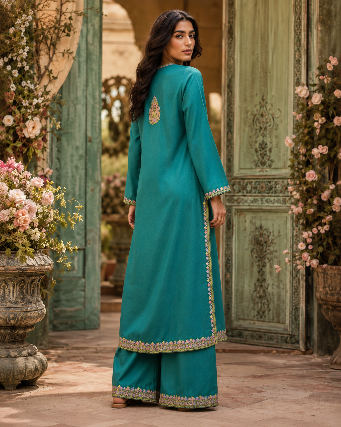 Teal Aari Cotton Set
