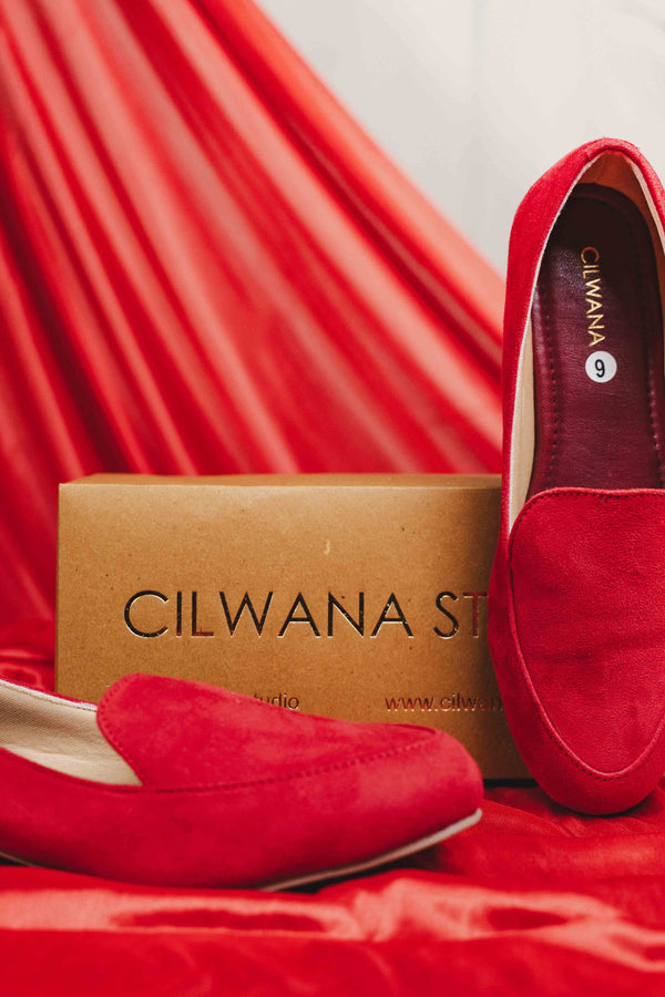 Red Plain Shoes