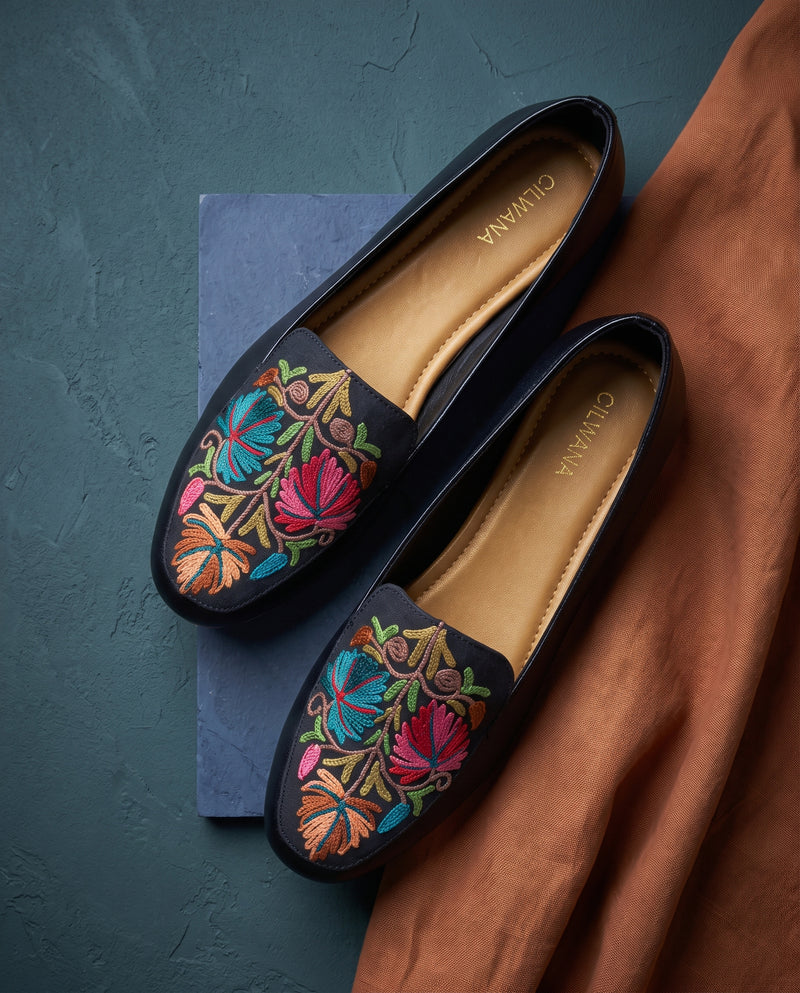 Black Multi Chinar Aari Shoes — product detail