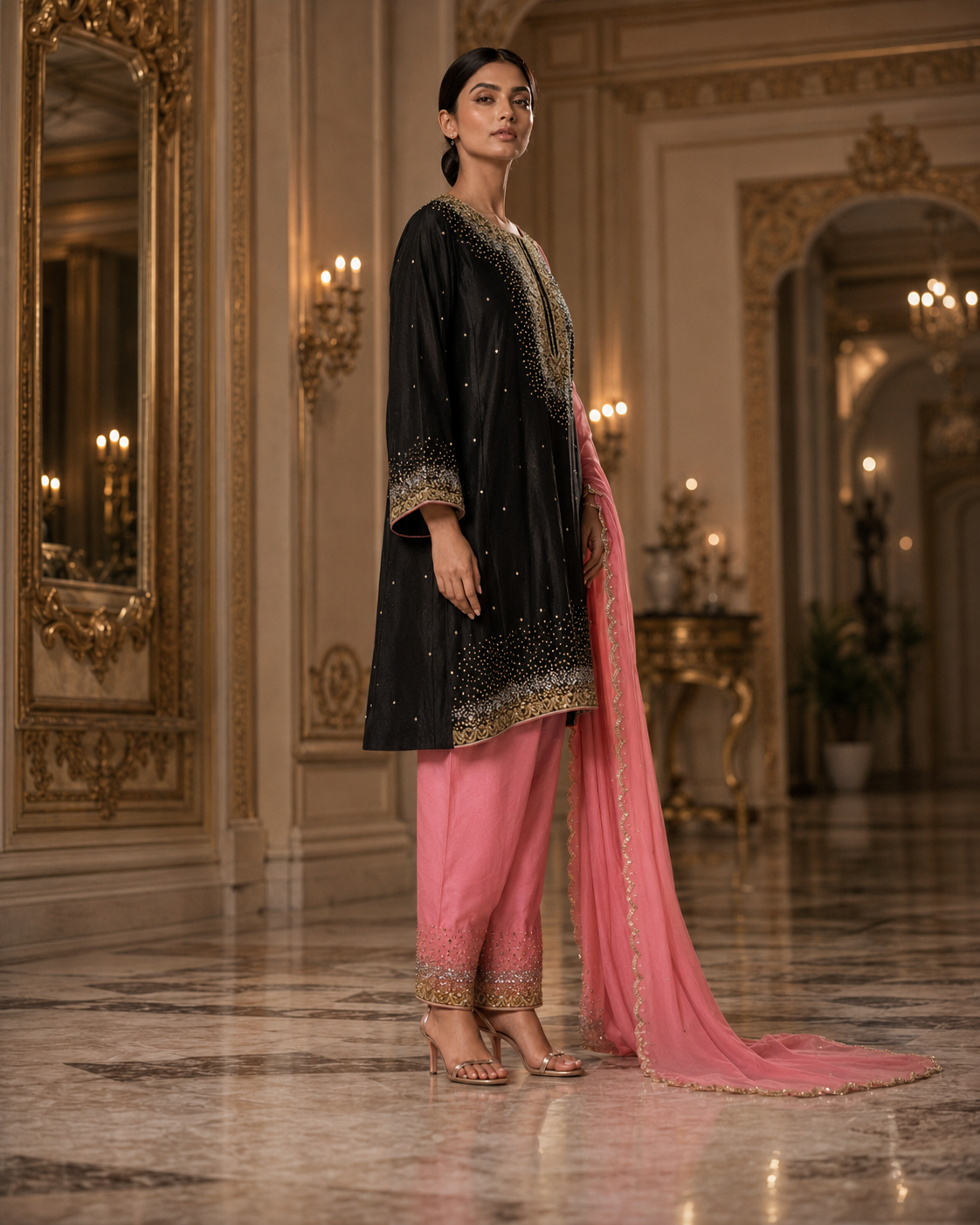 Noir Blush Sequin Set