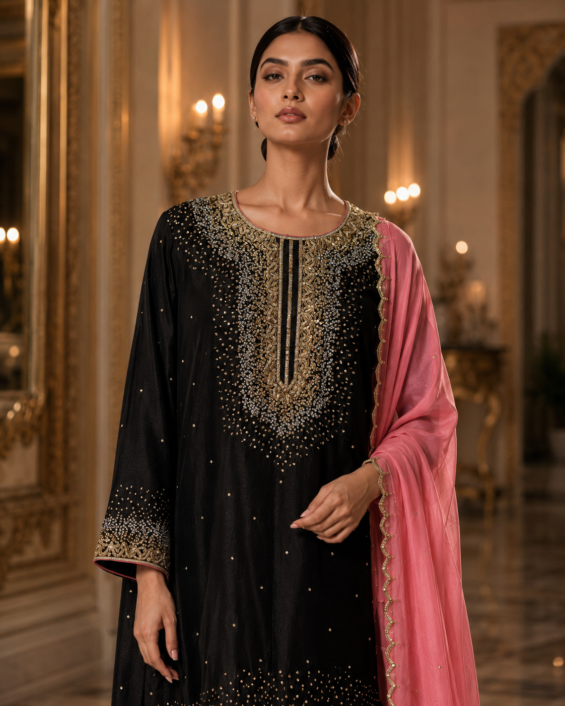 Noir Blush Sequin Set