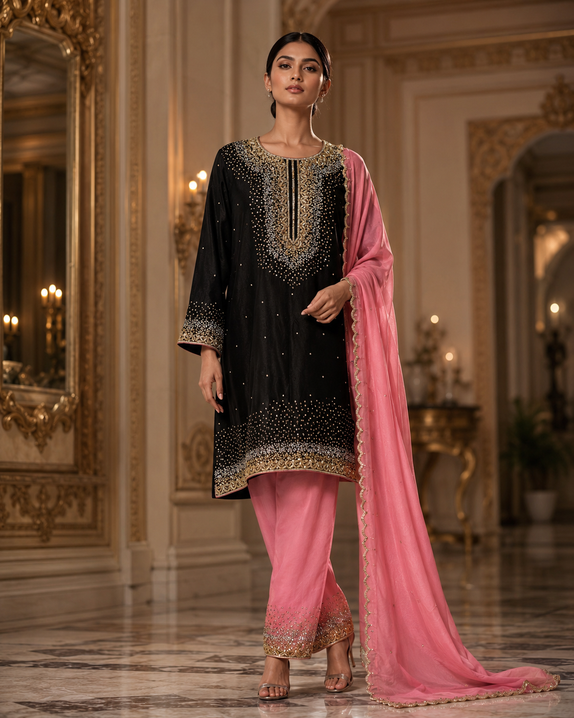 Noir Blush Sequin Set