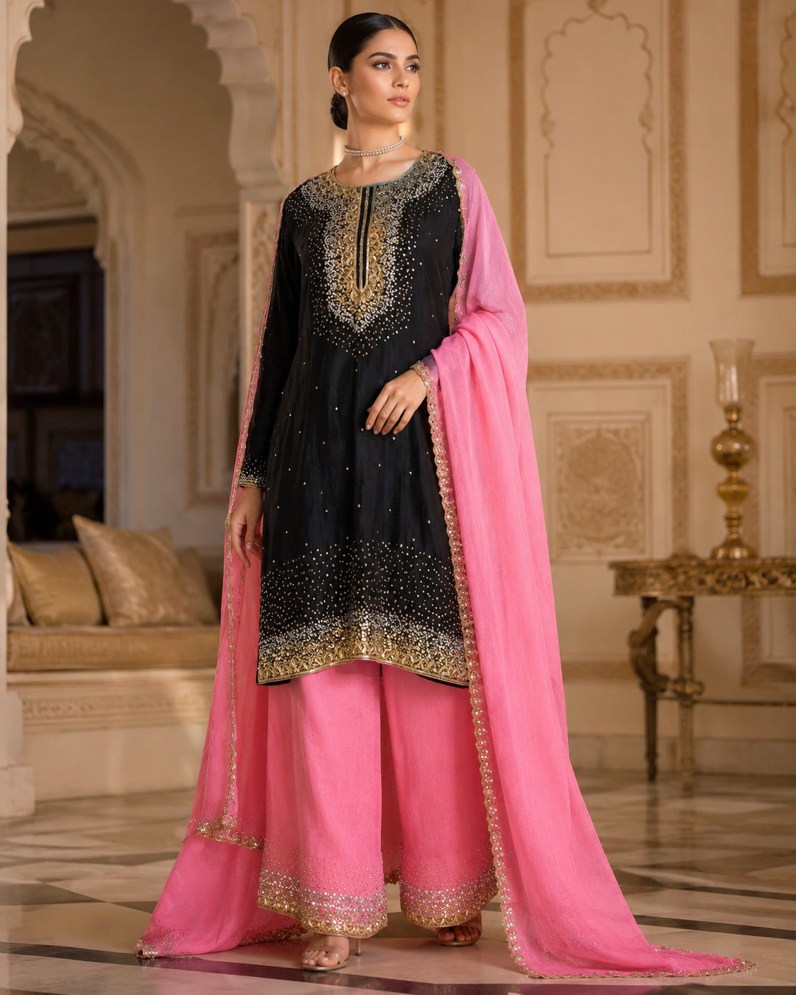 Noir Blush Sequin Set