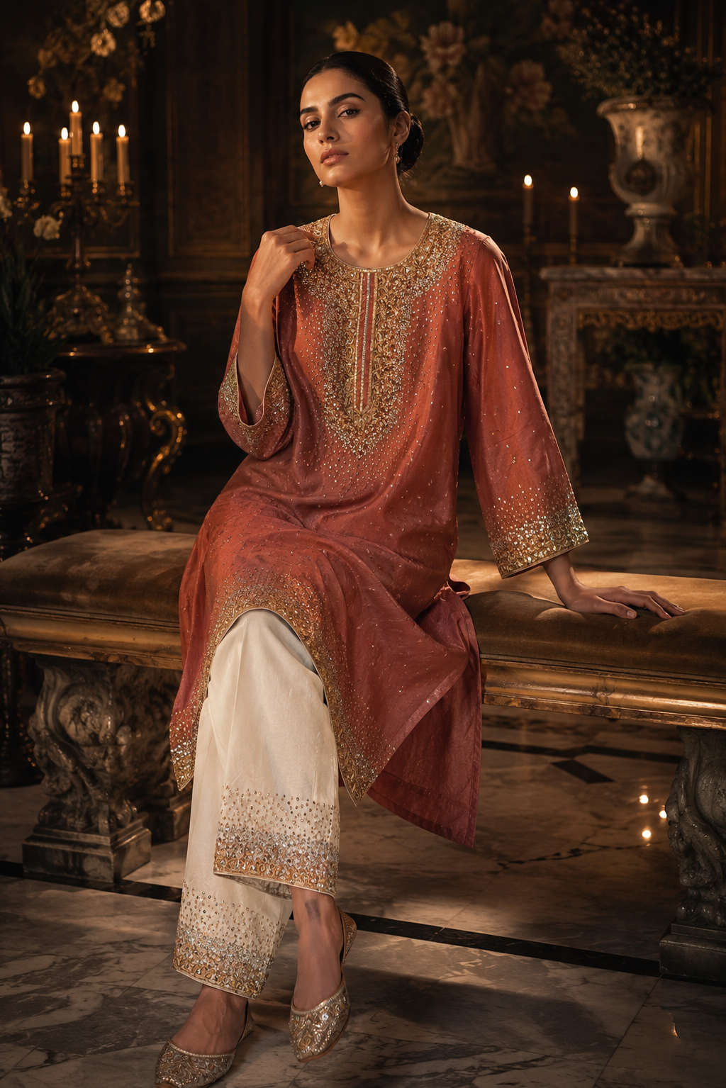 English Rose Sequin Set