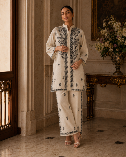 Noor Tissue Chikankari Set