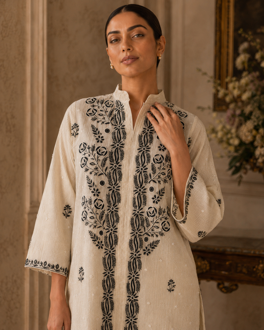 Noor Tissue Chikankari Set