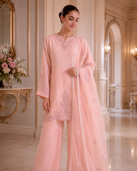 Peach Bloom Crepe Set