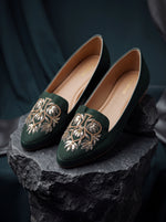 Dark Green Multi Floral Tilla Shoes